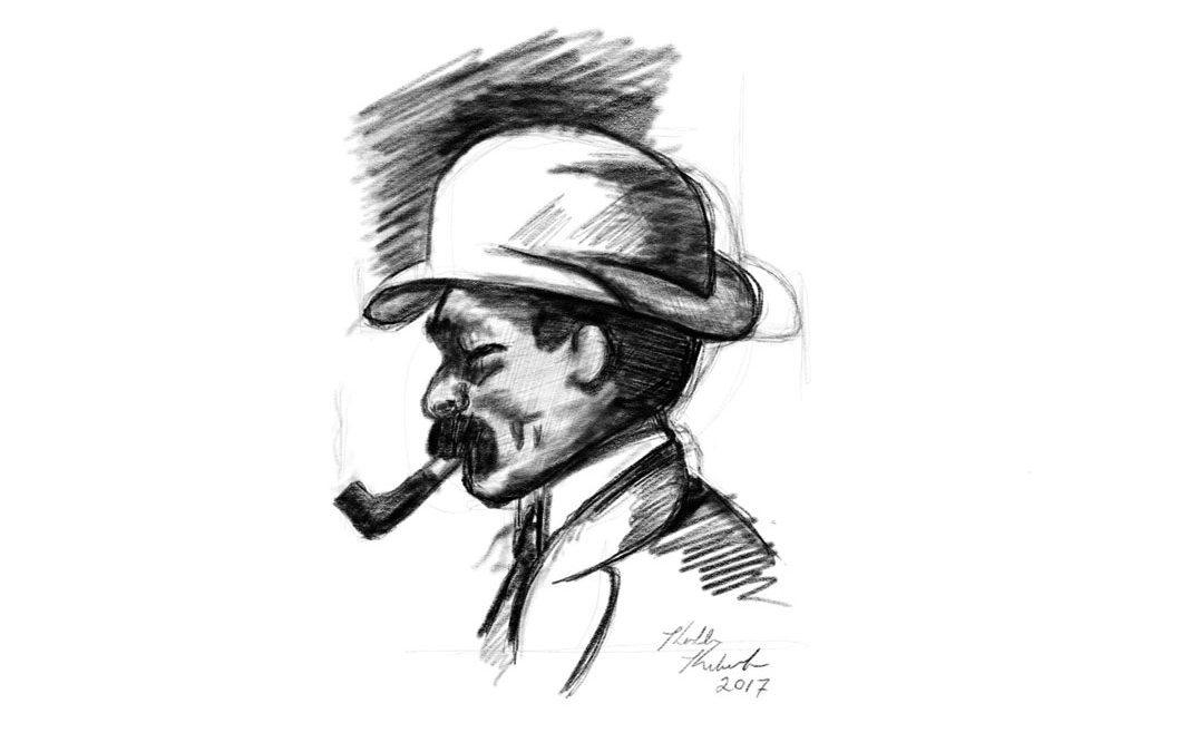 Man with Hat and Pipe