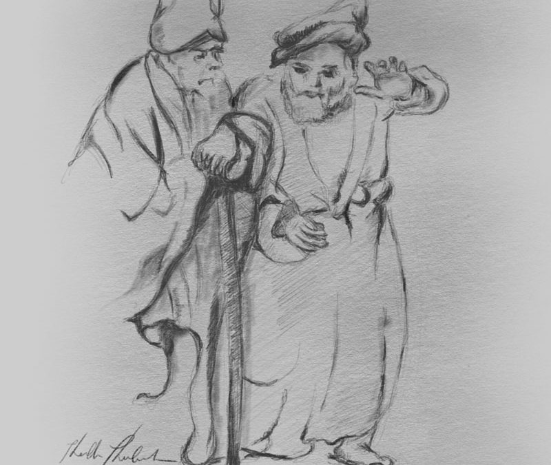 Two Old Men Walking